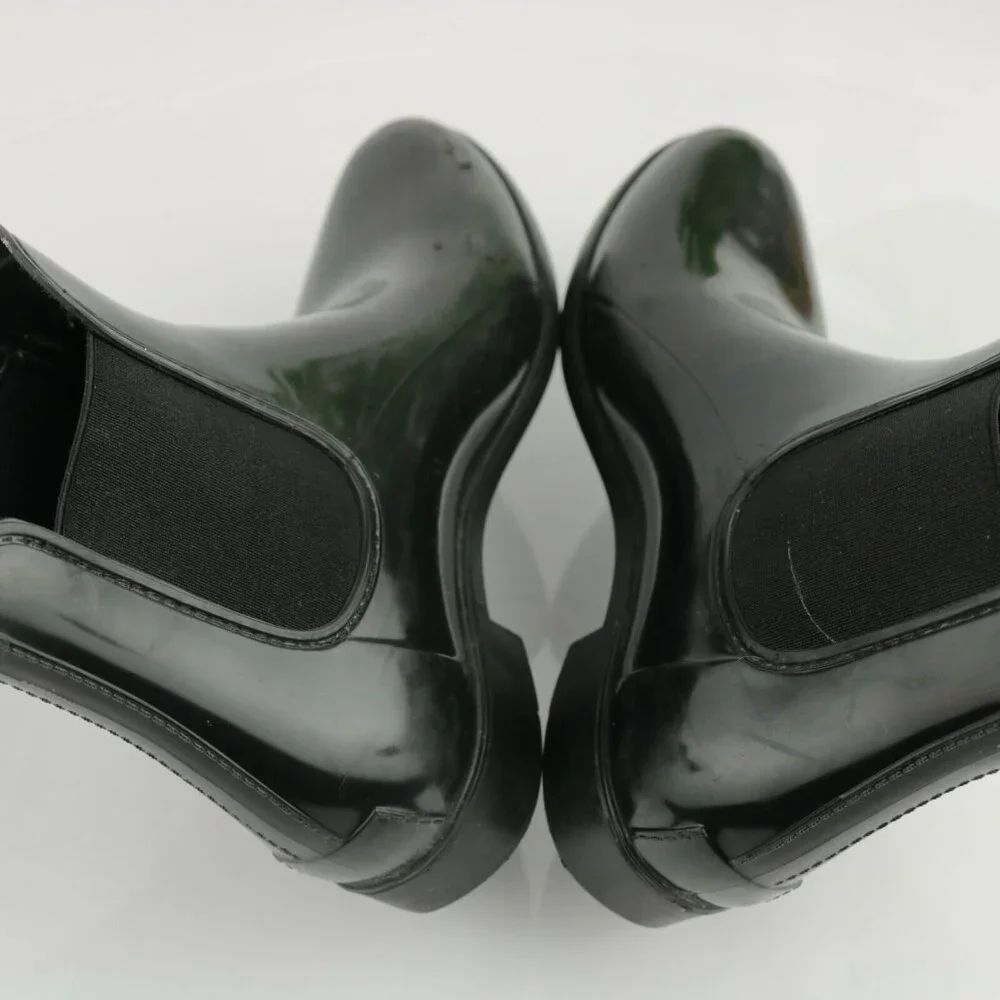 J Crew Womens Rain Boot Size 7 Black‎ Rubber Water Resistant Chelsea Bootie Flat